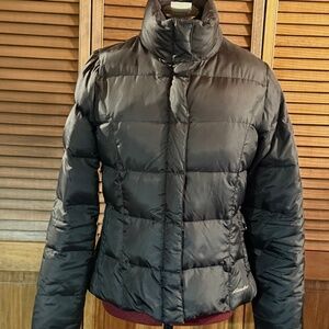 Eddie Bauer Jacket Women's Black Puffer Goose Down Fill Zip Pockets M